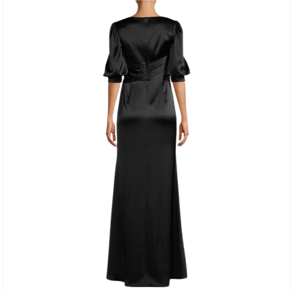 NWT-Aidan Mattox Puff Sleeve Satin Gown - Picture 4 of 10